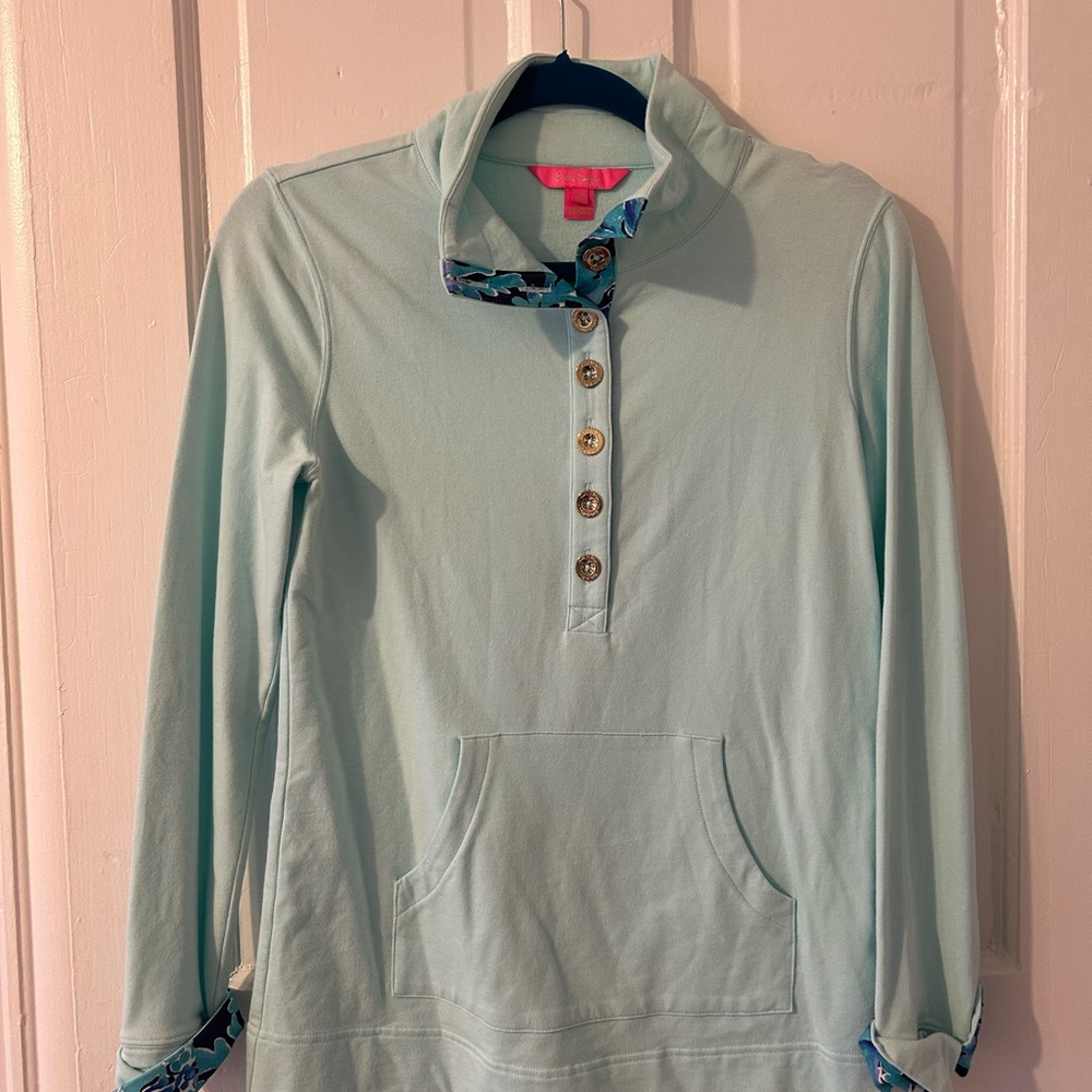 Lilly Pulitzer Light Blue Pullover with Button Accents